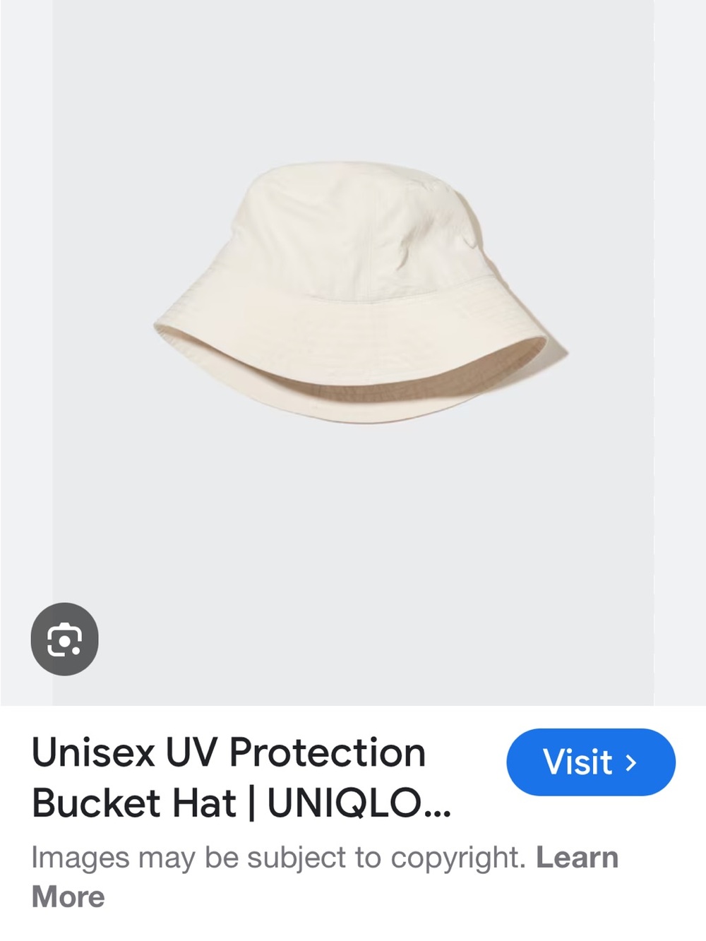 UNIQLO Kids Cream UV Protection Bucket Hat